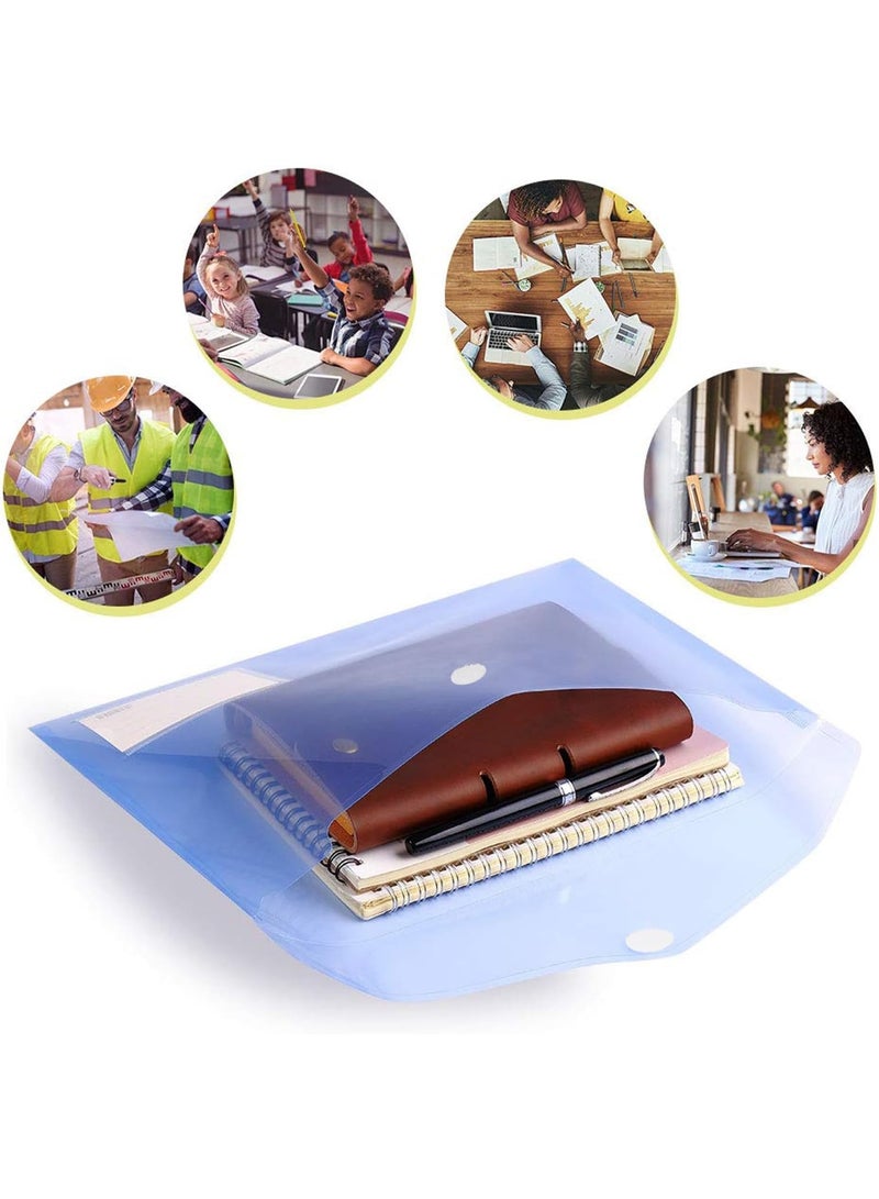 6 Pack Plastic File Folders with Label Pockets - A4 Size Clear Document Envelopes, Assorted Color Poly Organizers for Office School Supplies - Image 5