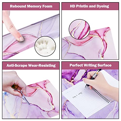 ARTSO Large Gaming Mouse Pad, Keyboard Wrist Rest Pad & Wrist Support Mousepad Set, Stitched Edge, Extended, Non-Slip Base, Memory Foam,Multifunctional Desk Mat for Office & Home, Purple Pink Marble - Image 3