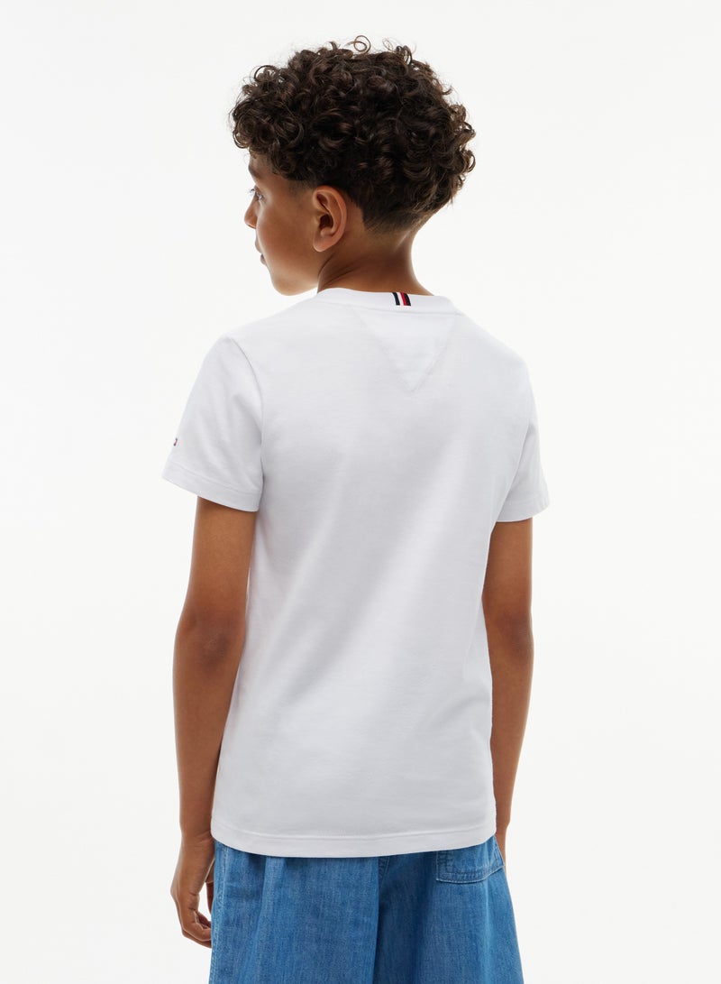 TOMMY HILFIGER Outline Flag Logo Jersey T-Shirt - Image 2