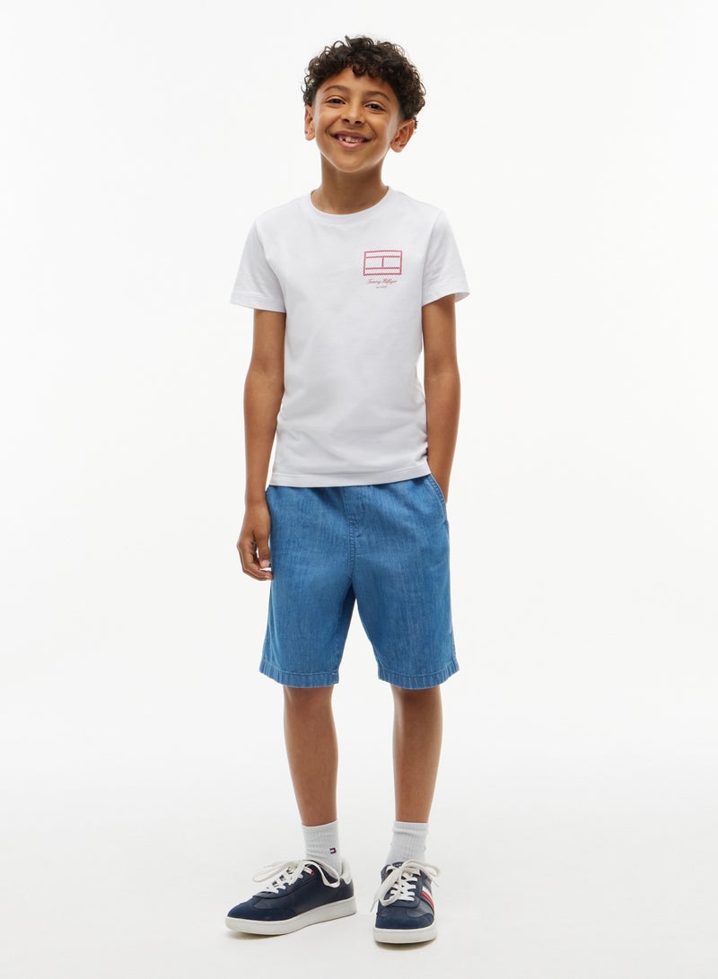 TOMMY HILFIGER Outline Flag Logo Jersey T-Shirt - Image 4