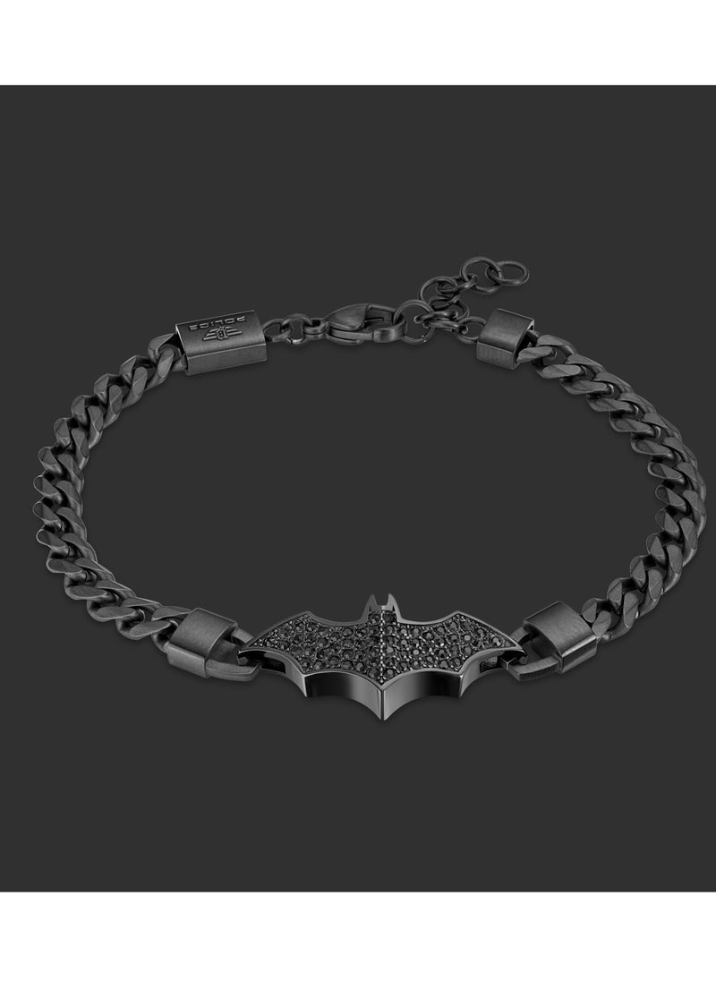 POLICE Batarang BraceletLimited Edition Black Linked Chain with Embedded Black CrystalsMen's Iconic Statement Style  - Image 4
