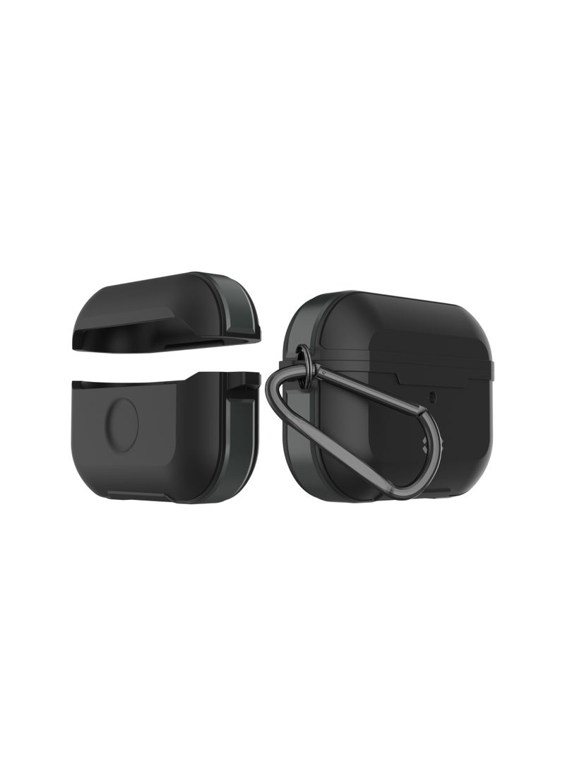 INFINYTY - AirPods Pro 2 Case with Titanium Metal Edges – Gravix (Black), 1.5m Drop-tested, Sleek Elegant Design, Precision Fit, Shock Absorption, Wireless Charging Compatible, Includes Metal Hook - Image 1