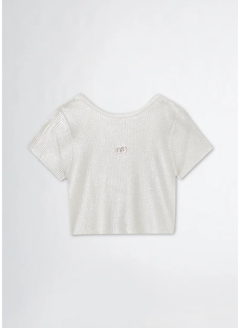 Liu Jo Lurex® Knit T-Shirt