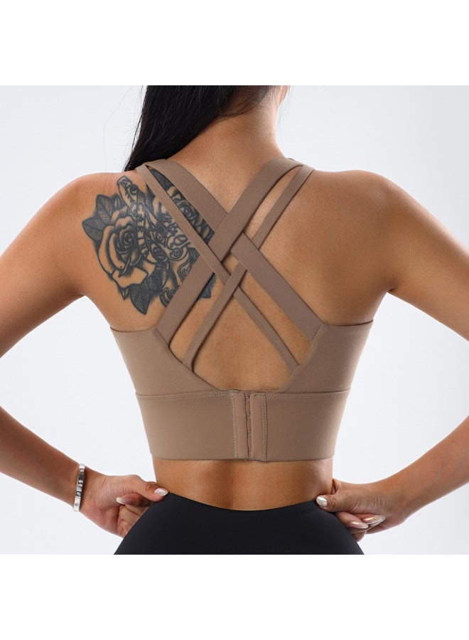 Yuyue Push-up Beauty Back Shockproof Sports Bra With Medium Strength Removable Chest Pads, Running Bra With High Elasticity Support