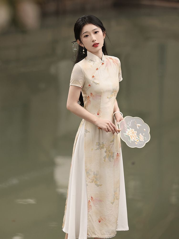 Aodai Koi Gui Cheongsam College Entrance Examination To Send Test Daily Wear Improved Dress New Chinese Style Summer - Image 5