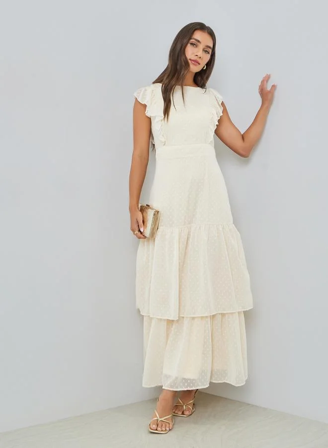 ستايلي فستان طويل مزين بكسرات