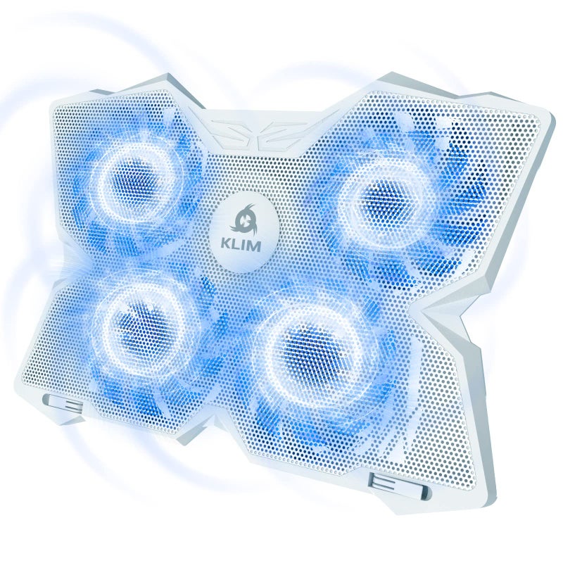 KLIM Wind Laptop Cooling Pad - More Than 500,000 Units Sold - New 2023 - Powerful Rapid Action Laptop Cooler - Laptop Stand with 4 Cooling Fans - 2 USB Ports - PC Mac PS5 PS4 Xbox One - White - Image 1