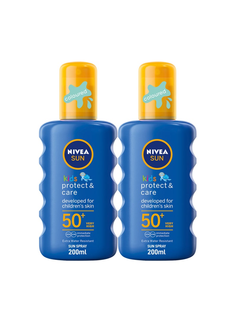 Nivea لوسيون الشمس للأطفال حماية من أشعة UVA و UVB للسباحة واللعب SPF 50+ عبوة من 2 - Image 1