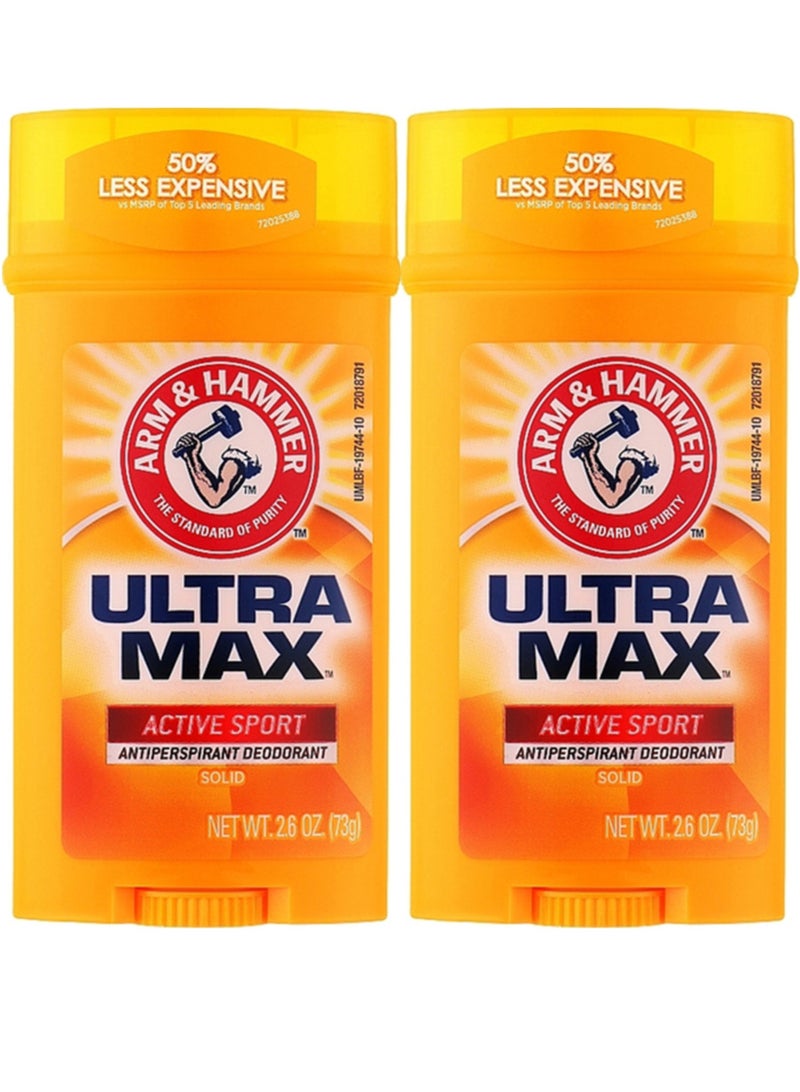 Arm & Hammer Pack Of 2 Arm And Hummer Ultra Max Active Sport 73g - Image 1