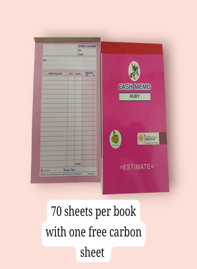 دفتر ملاحظات JS Bill Book Cash Memo Writing Note Pad (75+75 صفحة، 19 سم × 11 سم) لرجال الأعمال والمتاجر والمكاتب (عبوة من قطعتين) - Image 4