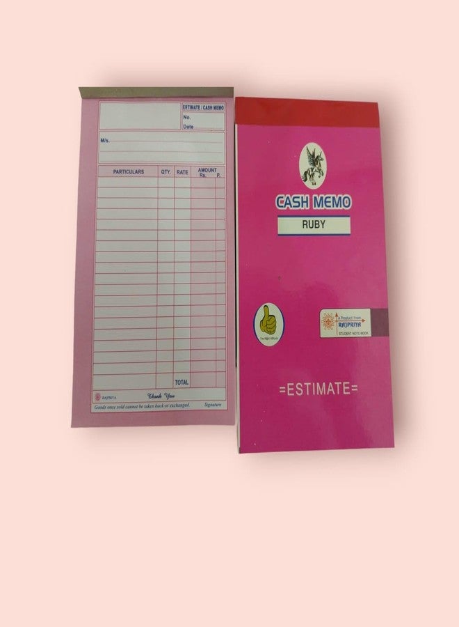 دفتر ملاحظات JS Bill Book Cash Memo Writing Note Pad (75+75 صفحة، 19 سم × 11 سم) لرجال الأعمال والمتاجر والمكاتب (عبوة من قطعتين) - Image 2
