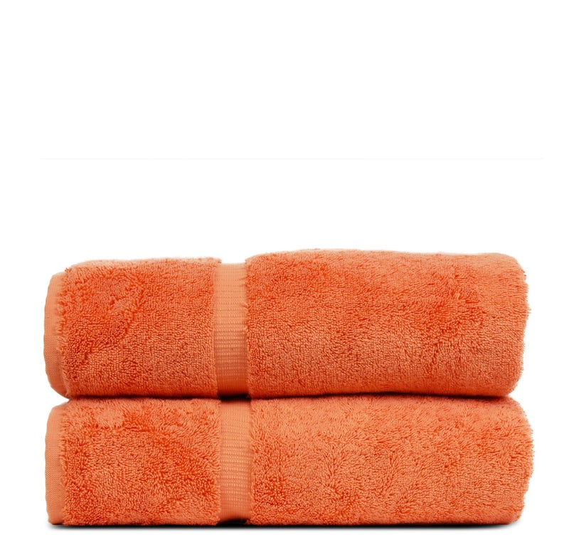 Luxury Hotel  Spa Collection Highly Absorbent Quick Dry 100 Turkish Cotton 700 GSM Eco Friendly Towel for Bathroom Dobby Border Soft Bath Towel Set 27 X 54 Coral Bath Towels  Set of 2