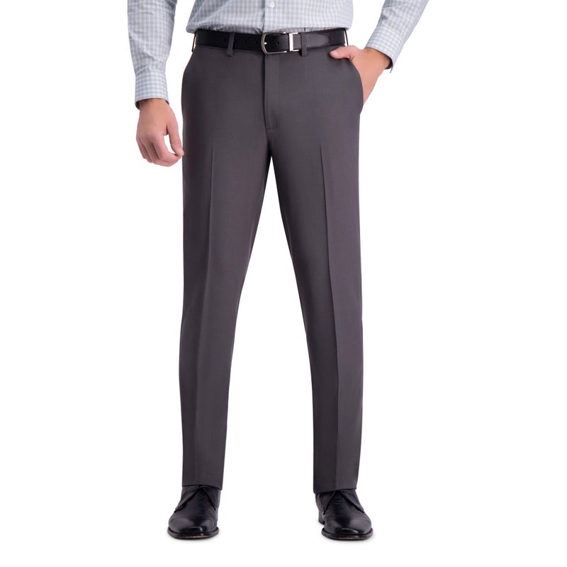 Haggar Men's Premium Comfort Dress Slim Fit Flat Front Pant, Dark Grey, 29W x 32L - Image 2