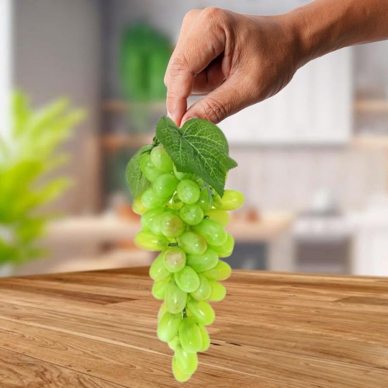 SINGAA عناقيد عنب صناعية معلقة مع أوراق للمنزل، الحديقة، السيارة، متجر الفواكه، التصوير، طاولة الطعام وديكورات المناسبات - 60 طرف - 25 سم (عبوة من 1) - Image 3