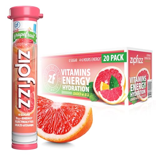 Zipfizz Daily Energy Drink Powder, Pink Grapefruit, 20 Pack | 3-in-1 Sustained Energy, Rapid Hydration, and Essential Vitamins | Sugar-Free | Electrolyte Powder | Contains Vitamin B-12 & Antioxidants - Image 1