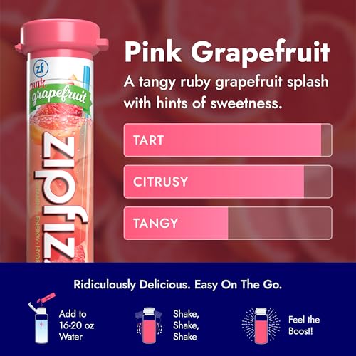Zipfizz Daily Energy Drink Powder, Pink Grapefruit, 20 Pack | 3-in-1 Sustained Energy, Rapid Hydration, and Essential Vitamins | Sugar-Free | Electrolyte Powder | Contains Vitamin B-12 & Antioxidants - Image 4