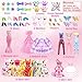 VLUSSO 75Pcs Doll Clothes and Accessories Fashion Design kit for 115 Inch Doll Dress Up Including 2 Wedding Gown Dresses 1 Fashion Dress 2 Party Dress 8 Mini Dresses 3 Tops and Pants 10 Shoes 6 Necklaces - Image 3
