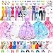 VLUSSO 75Pcs Doll Clothes and Accessories Fashion Design kit for 115 Inch Doll Dress Up Including 2 Wedding Gown Dresses 1 Fashion Dress 2 Party Dress 8 Mini Dresses 3 Tops and Pants 10 Shoes 6 Necklaces - Image 2