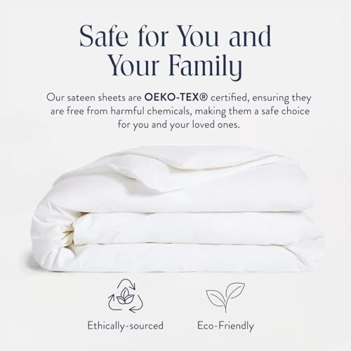 Brooklinen Luxury Sateen Duvet Cover - 100% Cotton, Full/Queen Size in White with Extra-Long Corner Ties and Button Closure | Best Luxury Sheets - Image 4