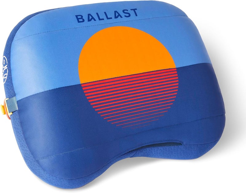 Ballast Beach Pillow – Comfy, Durable & Compact, Stays Put on Windy Beaches with Patented Sand Pouch, Inflatable Pillow for Beaches, Pools, Camping, Festivals and Travel (Blazing Sunset) - Image 1