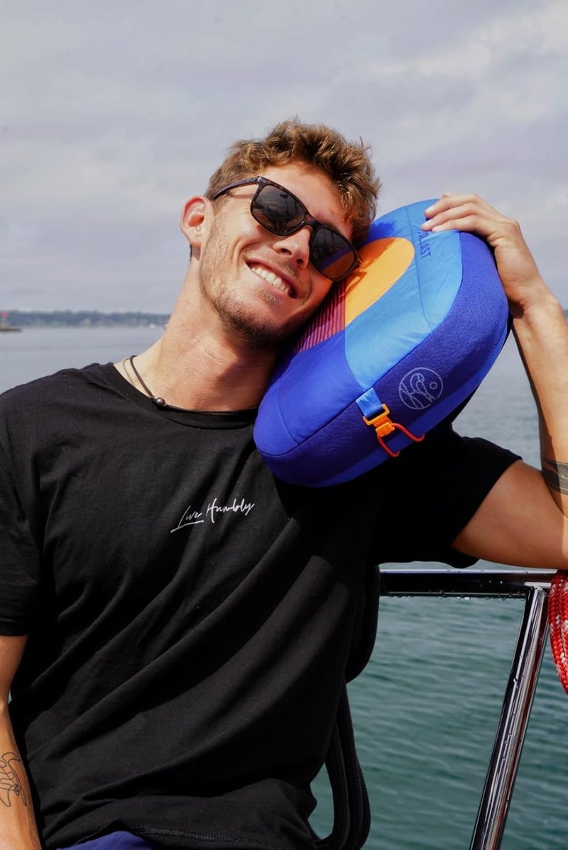 Ballast Beach Pillow – Comfy, Durable & Compact, Stays Put on Windy Beaches with Patented Sand Pouch, Inflatable Pillow for Beaches, Pools, Camping, Festivals and Travel (Blazing Sunset) - Image 2