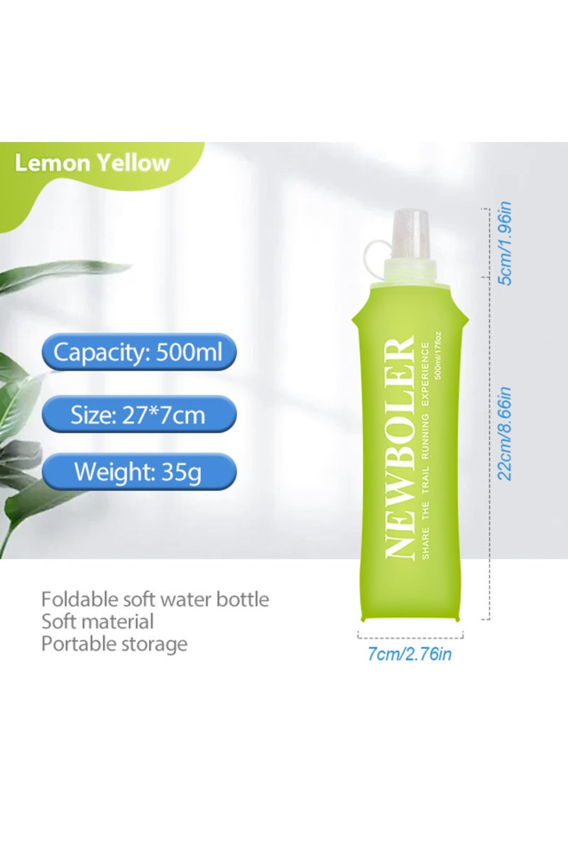 زجاجة مياه رياضية خارجية قابلة للطي من مادة TPU، سعة 150 مل، 250 مل، 500 مل، من BOT200-500-YEL