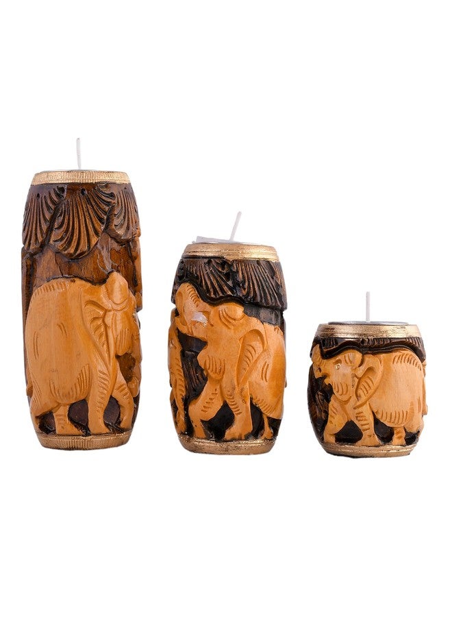 Craftam Wooden Tea Light Candle Stand Holder for Home Décor, Gifts (2,3 and 4 Inch,Set of 3) - Image 4