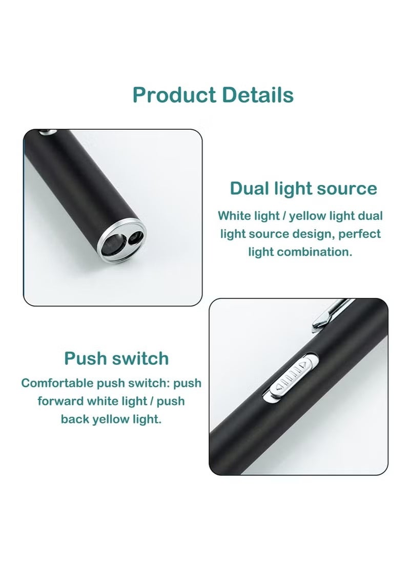 ZONBON - Rechargeable Mini Flashlight, USB Dual Light Source Pocket Small Handy LED Torch Pen Flashlight - Image 1