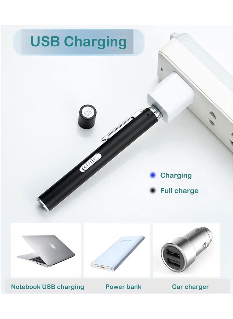 ZONBON - Rechargeable Mini Flashlight, USB Dual Light Source Pocket Small Handy LED Torch Pen Flashlight - Image 1