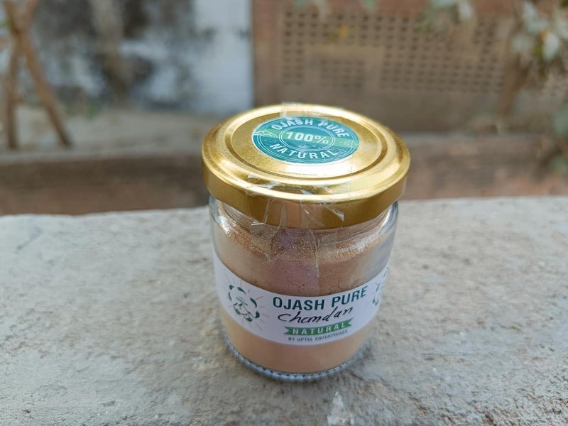 Ojash Pure Natural Chandan Sandalwood Powder for Face PackTilakteekaSkin Care Facial Mask - Image 2