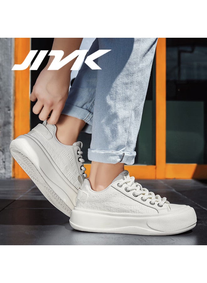 Jinlaike Fashion Casual Sneakers Trendy Versatile Spring Summer Autumn Cowhide Custom Uni Couple Shoes Beige Size 42 - Image 5