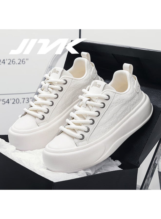 Jinlaike Fashion Casual Sneakers Trendy Versatile Spring Summer Autumn Cowhide Custom Uni Couple Shoes Beige Size 42 - Image 2