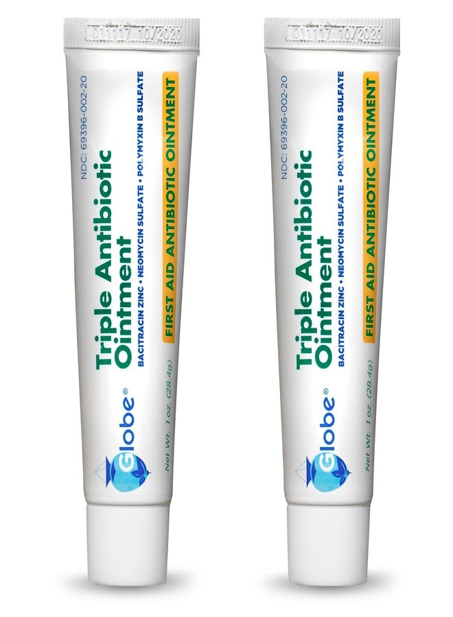 Globe Triple Antibiotic First Aid Ointment, 1 oz (2-Pack) First Aid Antibiotic Ointment, 24-Hour Infection Protection, Wound Care Treatment for Minor Scrapes, Burns and Cuts - Image 1