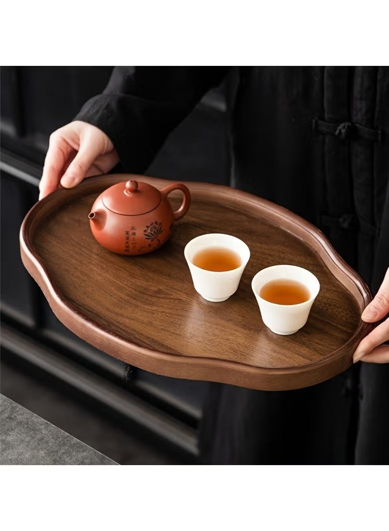 SILADEFU Wooden decorative tray, snack and afternoon tea saucer tray, candlestick tray, coffee set tray, storage tray, place tableware, coffee utensils or jewelry, suitable for daily afternoon tea, breakfast, living room, office, hotel - Image 5