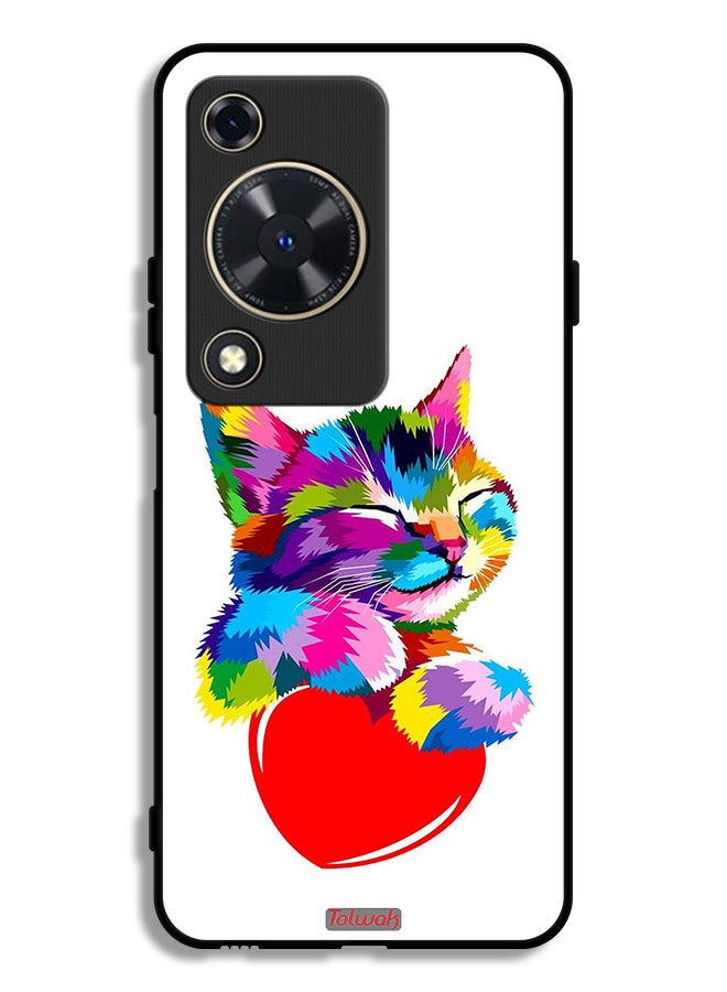 Tolwak Huawei Nova Y72S Protective Case Cover Colourful Kitten