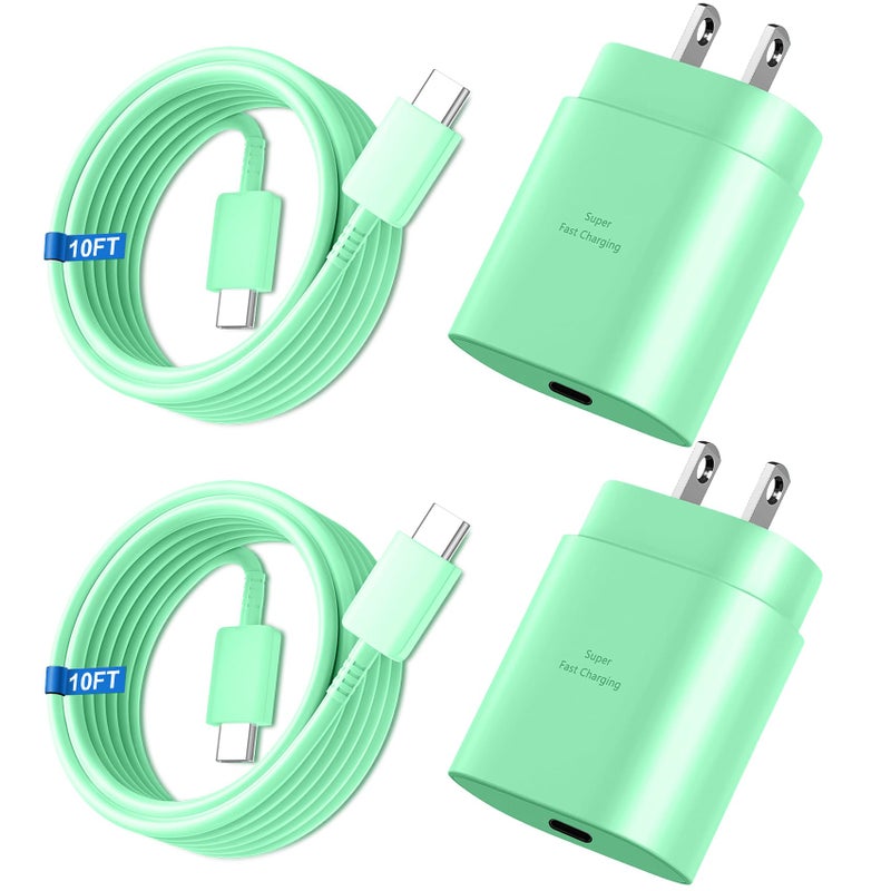 Vilive Super Fast Charger Type C, 25W USB C Wall Charger Fast Charging for Samsung Galaxy S26 Ultra/S26/S26+/S25 Ultra/S25/24 Ultra/S24/S23 Ultra/S22 Ultra with 10FT Long Android Type C Charger Cable 2Pack - Image 1