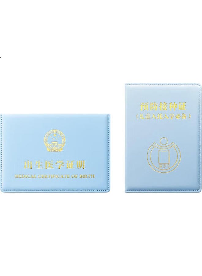Jonevee Birth Certificate Protector + Large Size Vaccine Record Book Cover For Babies, Medical Document Sleeve (2-Pack Set), Thickened, Blue, Zwcs21 - Image 2