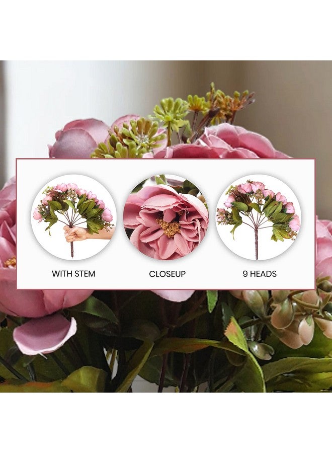 Art Street Artificial Flower Bunch Pink Peony Silk Flower, Real Touch Flowers for Home, Bedroom, Living Room & Office Decoration (Without Vase Pot) - Image 5
