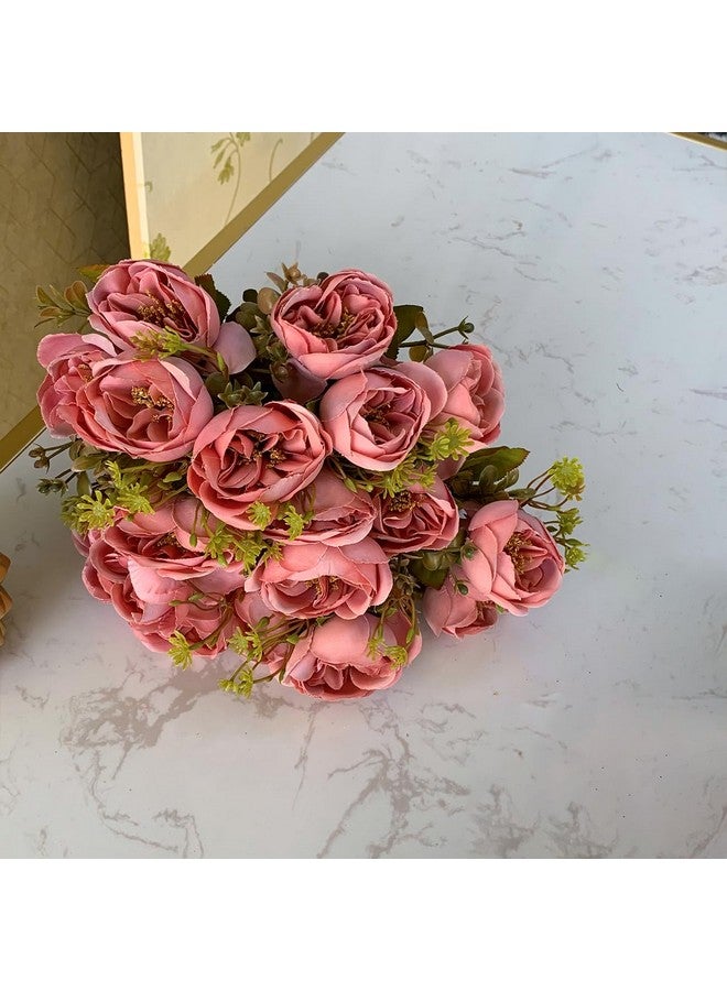 Art Street Artificial Flower Bunch Pink Peony Silk Flower, Real Touch Flowers for Home, Bedroom, Living Room & Office Decoration (Without Vase Pot) - Image 1