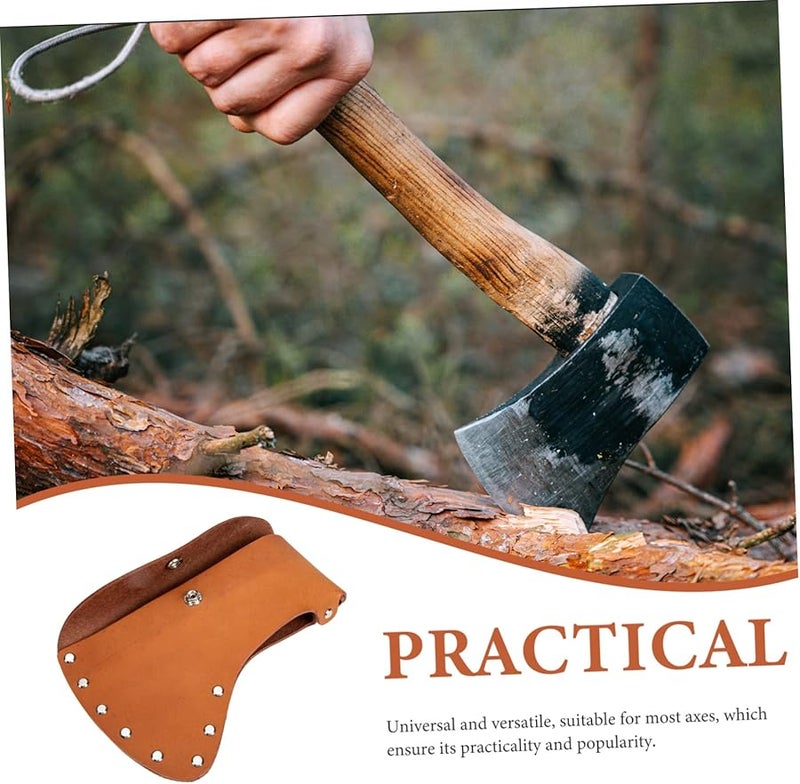 غطاء رأس الفأس بالحجم الكامل واقي من جلد البقر غطاء فأس محمول لحفظه في الهواء الطلق - Image 5