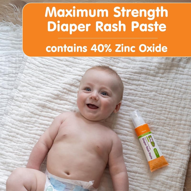 Boogie Diaper Rash Paste Maximum Strength 40 Zinc Oxide MessFree Applicator Soothes Baby Bum Diaper Bag Essential 4oz - Image 2