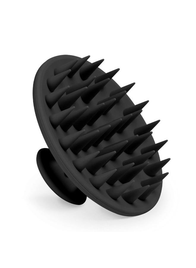 Meartchy Silicone Scalp Massager Shampoo Brush, Scalp Brush for Hair Growth & Dandruff Removal, Hair Scrubber Scalp Stimulator Exfoliator Brush with Soft Bristles for Wet Dry Scalp Care (Black)  - Image 1