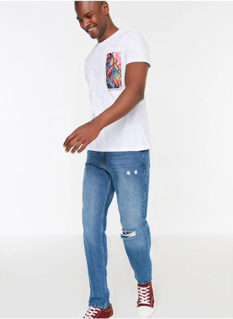 trendyol Distressed Straight Fit Jeans