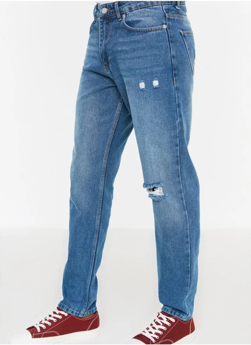 trendyol Distressed Straight Fit Jeans