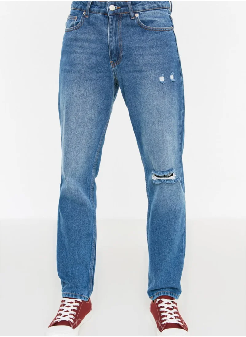 trendyol Distressed Straight Fit Jeans