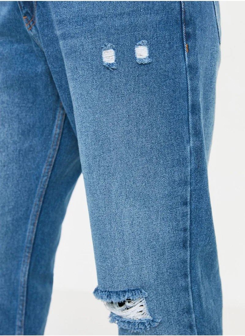 trendyol Distressed Straight Fit Jeans