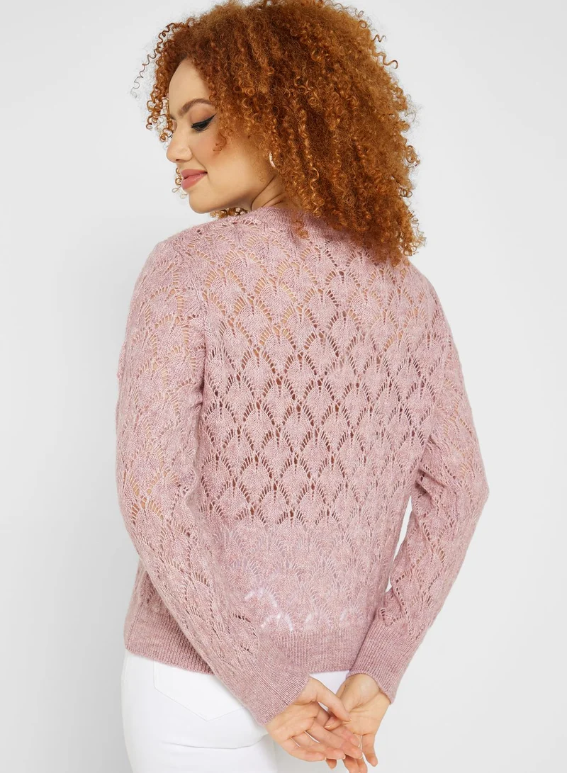 Jacqueline de Yong Crew Neck Knitted Sweater