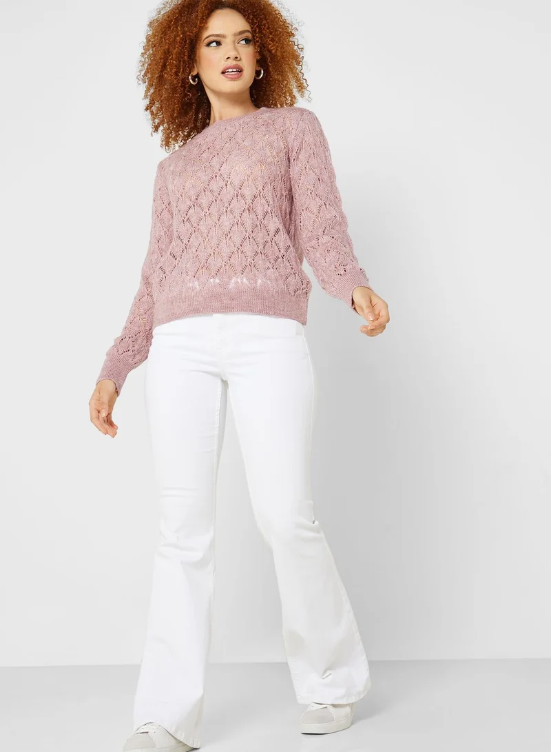 Jacqueline de Yong Crew Neck Knitted Sweater