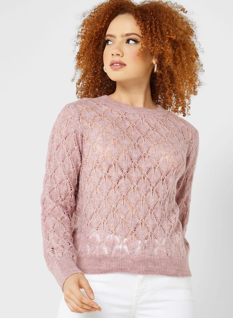 Jacqueline de Yong Crew Neck Knitted Sweater