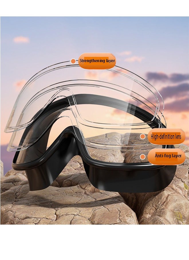 Swimming Goggles, Leak-proof and Anti-fog Pool Goggles, HD Swimming Goggles for Adults, Men, Women and Teens, UV Protection, 180° Clear Vision, Black